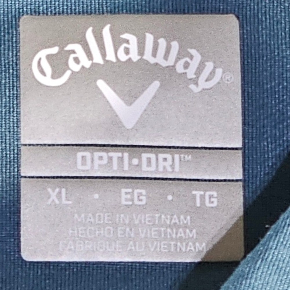 Callaway Golf Polo Mens XL Blue Striped Opti-Dri Short‎ Sleeve Performance Shirt - Picture 2 of 8